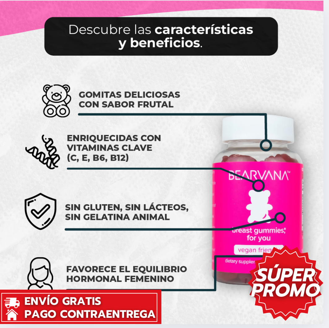 Oferta Especial 2X1: Combo Beervana™: Gomitas naturales que apoyan los Gluteos y Bustos