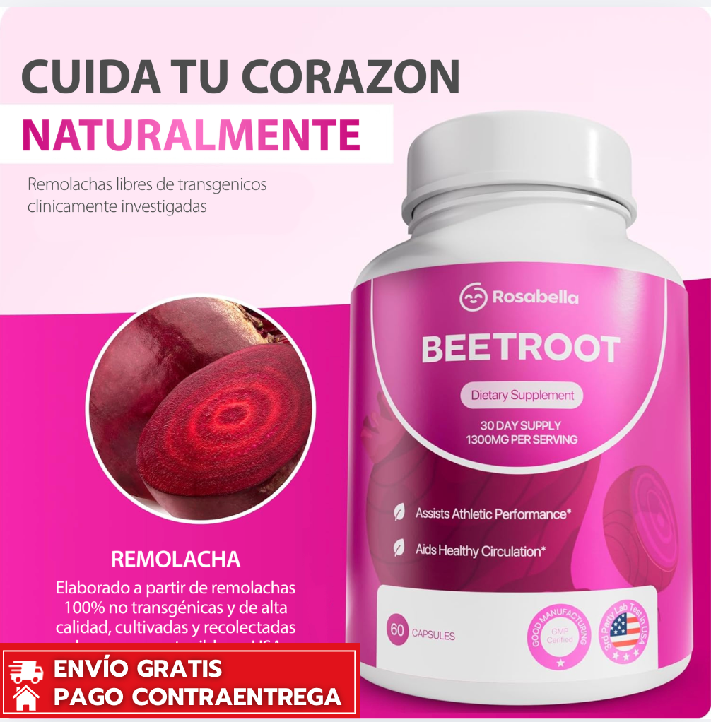 Beetroot Rosabella™: Energía y circulación natural en cápsulas.