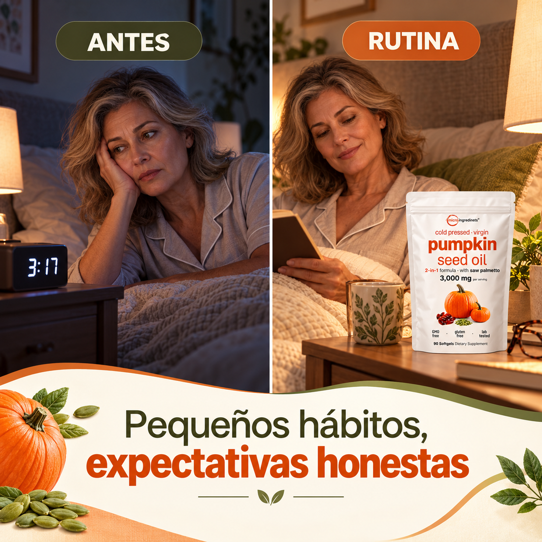 Aceite de Semilla de Calabaza: Apoyo para noches más tranquilas