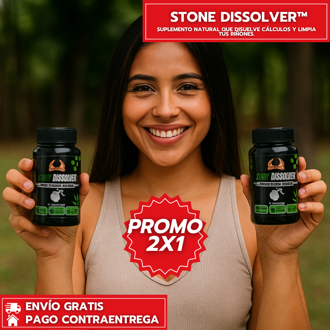 Oferta Especial 2x1 Stone Dissolver™: Suplemento Natural que Disuelve Cálculos y Limpia tus Riñones.