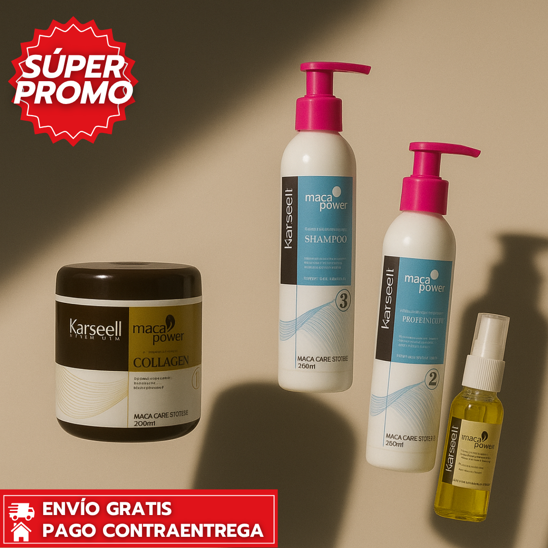 Karsell Kit 4x1™: Tratamiento capilar completo que repara, nutre y da brillo al cabello.