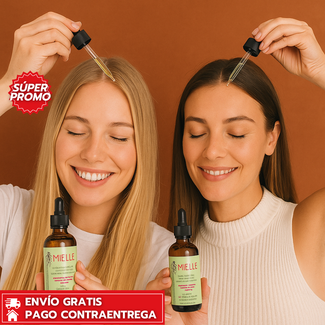Oferta Especial 2x1 Mielle Serum™: Fortalece, nutre y acelera el crecimiento del cabello.