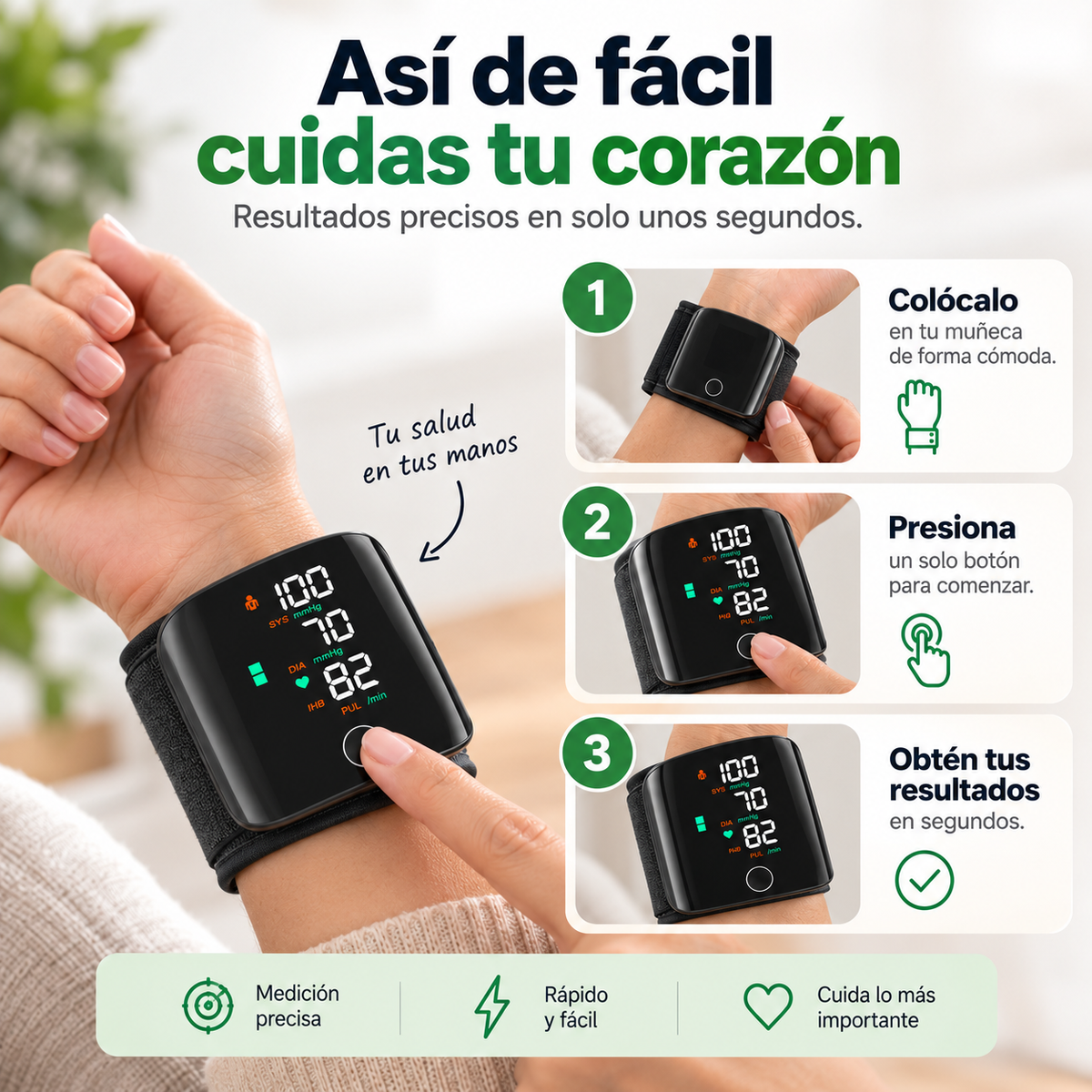 Medición Rápida y Precisa – Monitor Arterial De Presión Arterial