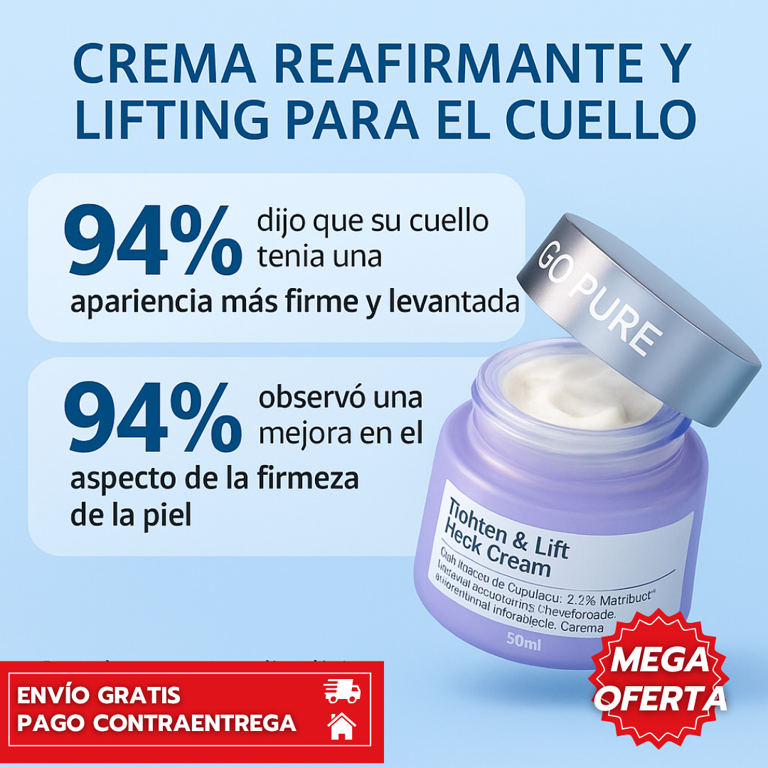 GoPure™: Crema reafirmante que hidrata, tensa y rejuvenece cuello y escote.