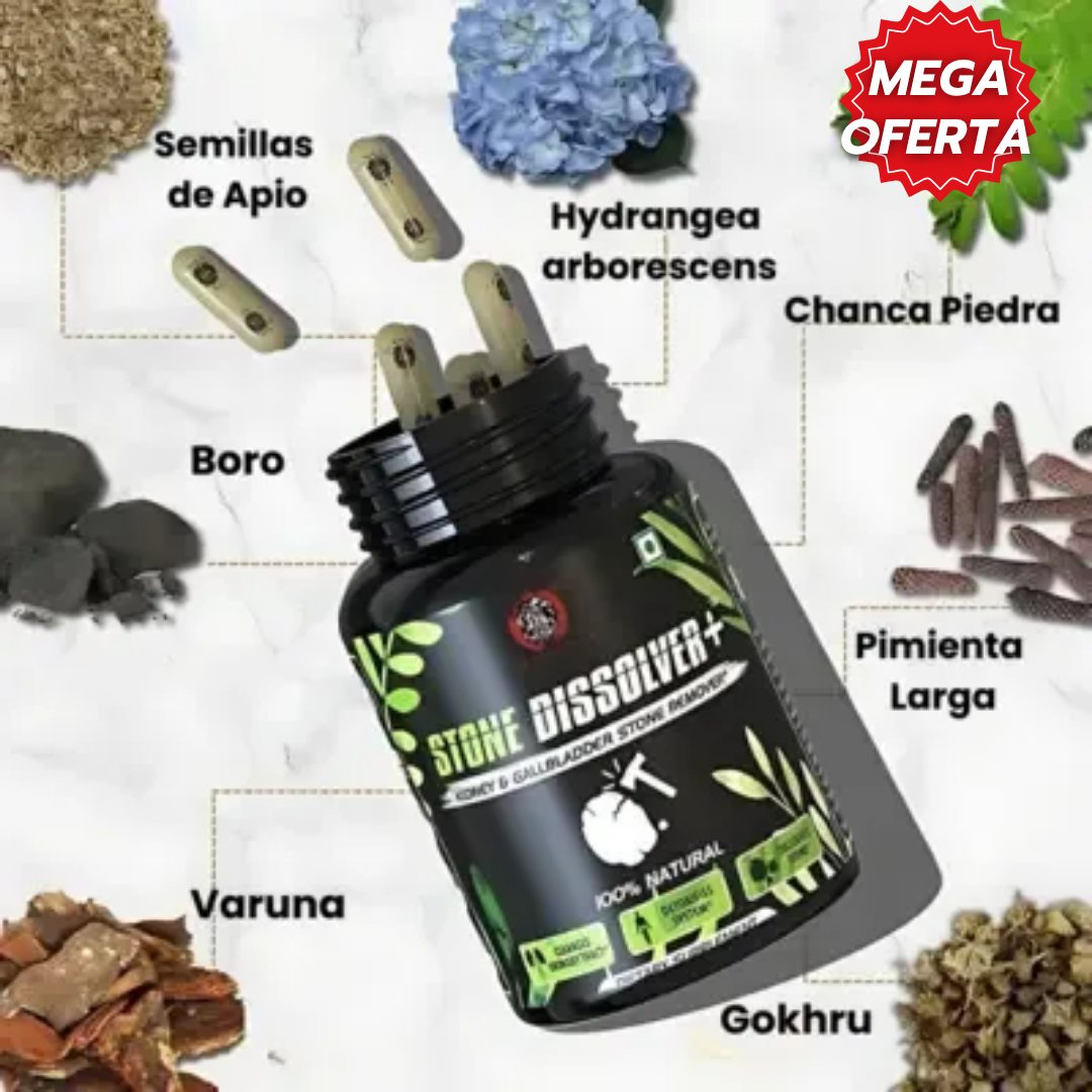 Oferta Especial 2x1 Stone Dissolver™: Suplemento Natural que Disuelve Cálculos y Limpia tus Riñones.