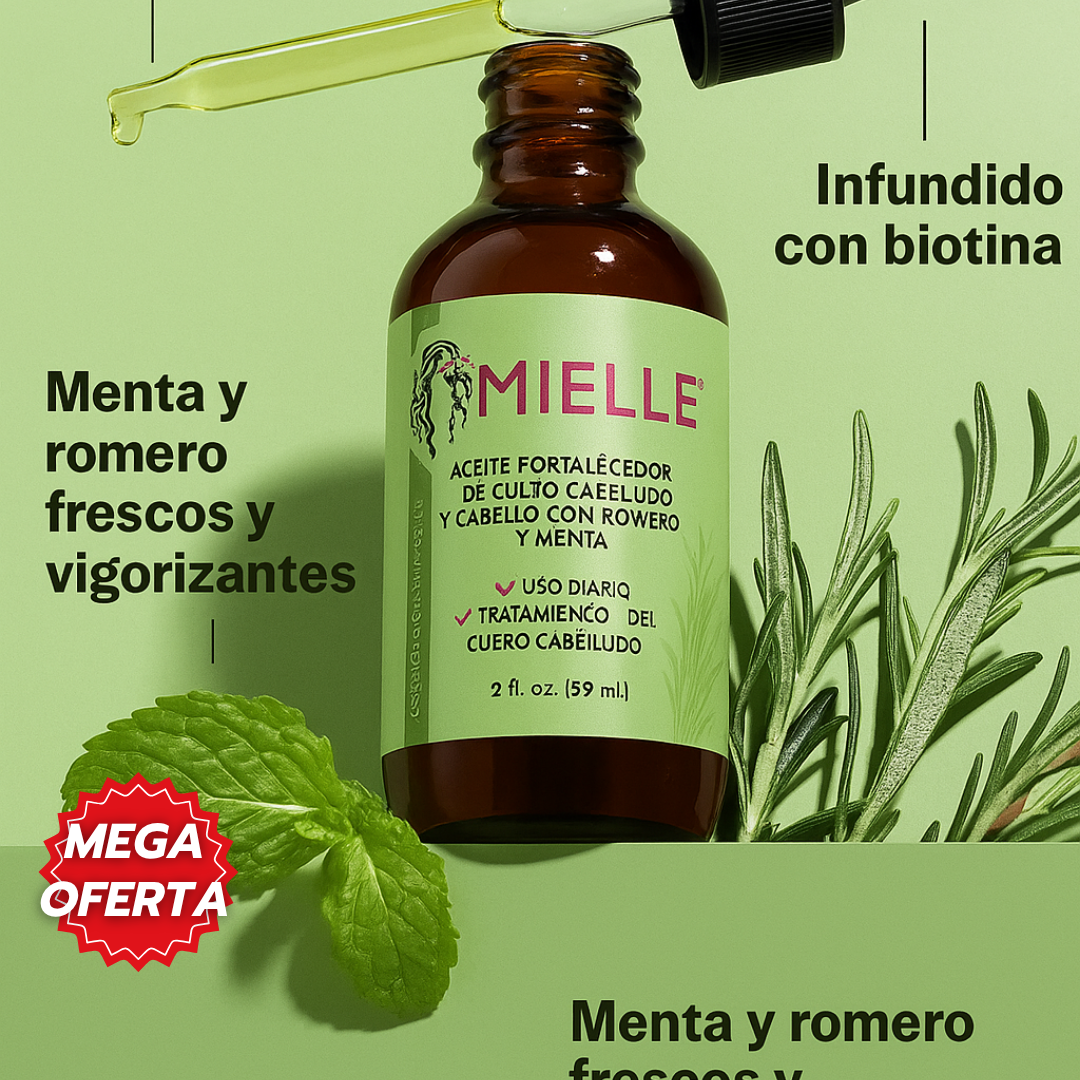 Oferta Especial 2x1 Mielle Serum™: Fortalece, nutre y acelera el crecimiento del cabello.