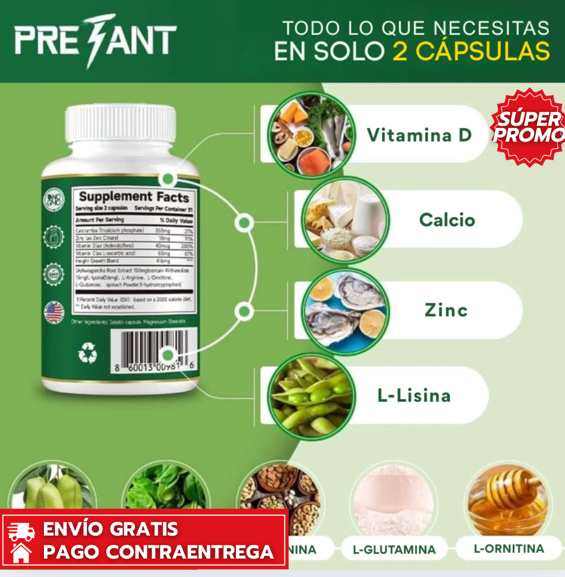 Pretant™: Suplemento natural que impulsa el crecimiento y fortalece los huesos de forma segura.