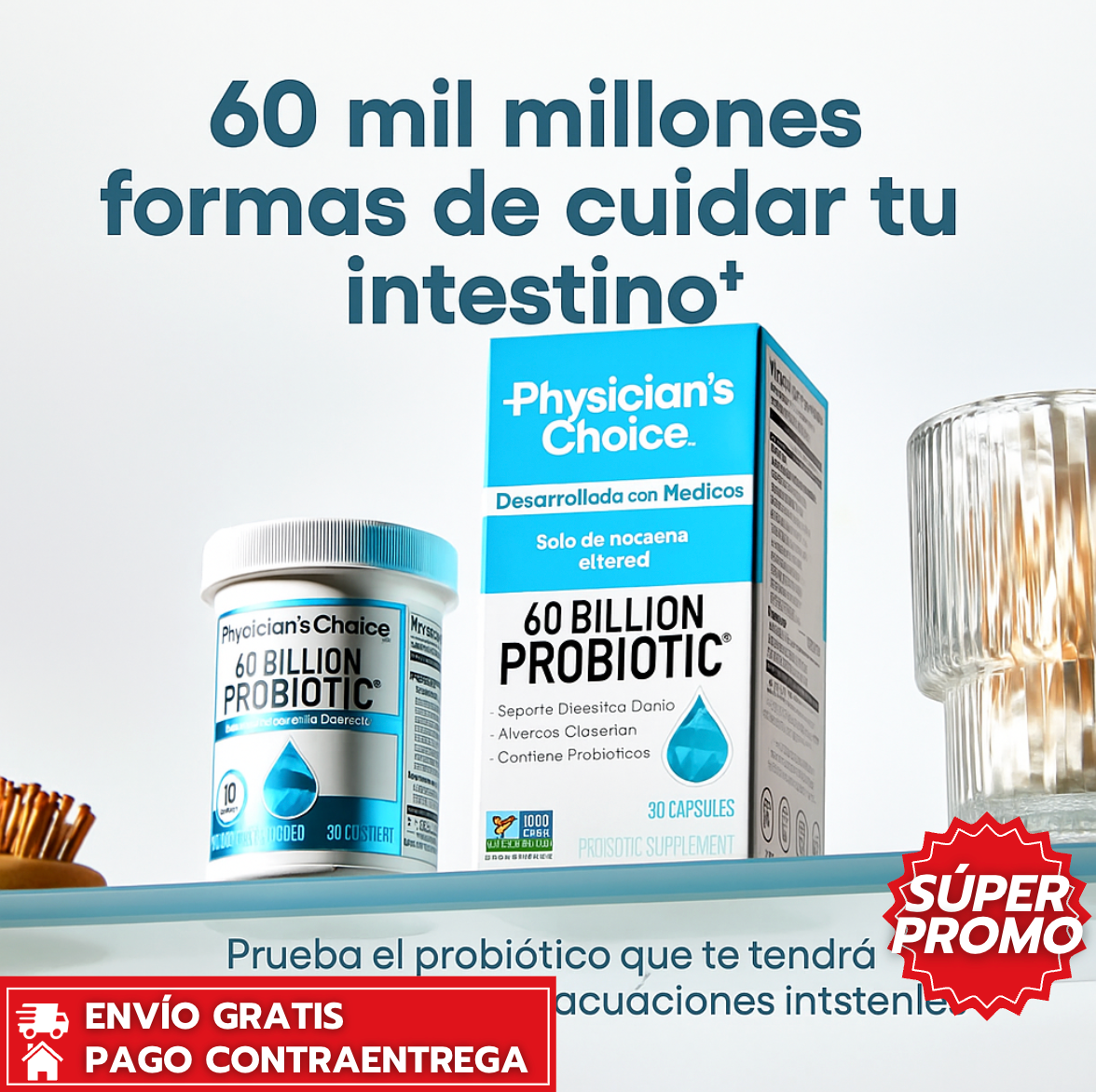 60 Billion Probiotic™: Probiótico femenino que equilibra tu flora íntima y refuerza tu bienestar natural.
