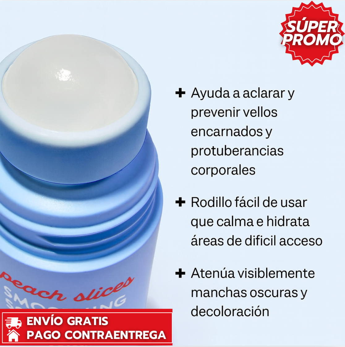 Peach Slices™: Tratamiento en Roll-On que Reduce Bultos, Calma Irritación y Previene Pelos Encarnados para una Piel Suave y Uniforme