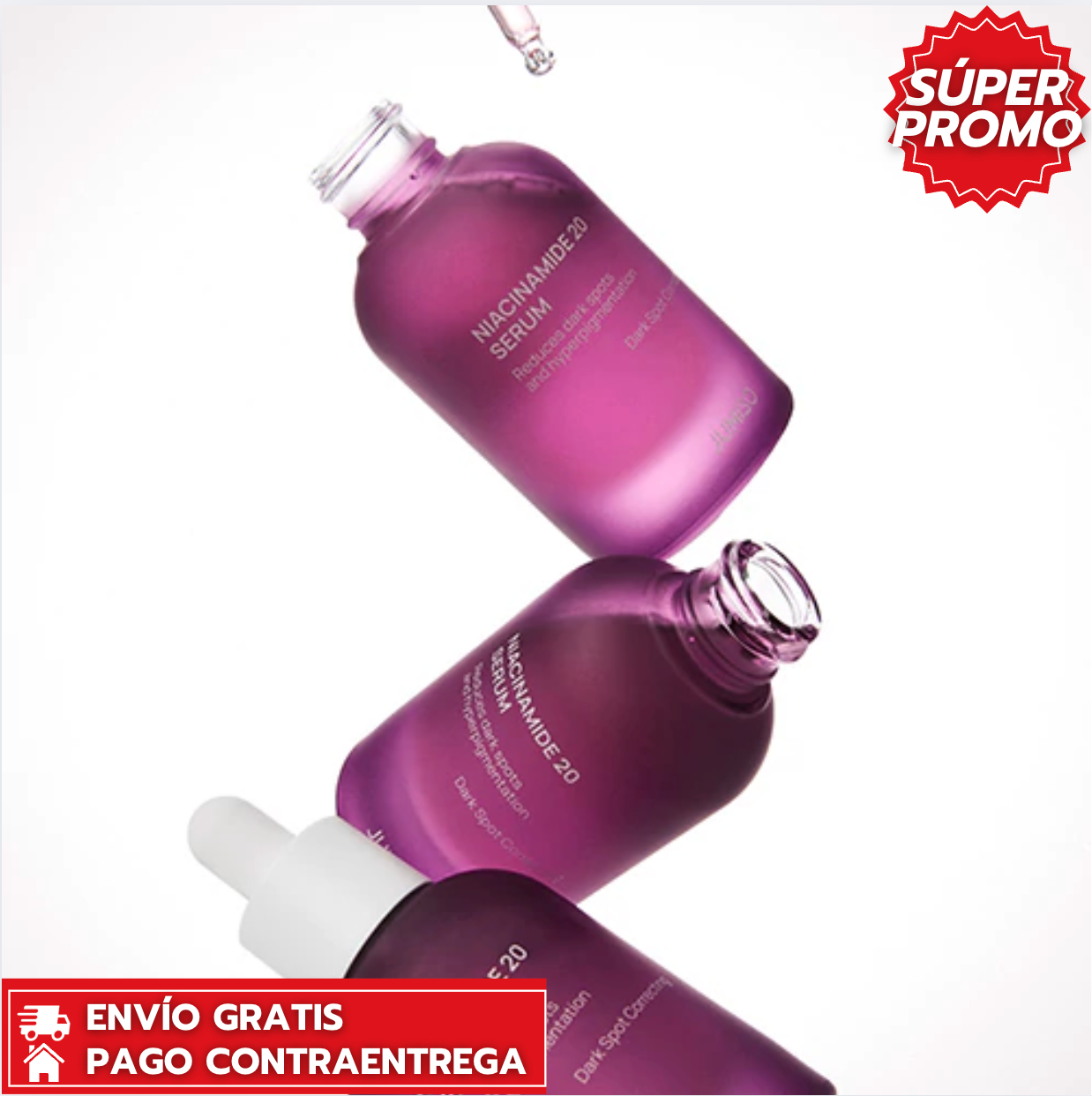 Jumiso Niacinamide™: Sérum facial avanzado con 20% de niacinamida y TXA que aclara manchas, reduce poros y deja la piel luminosa y uniforme.