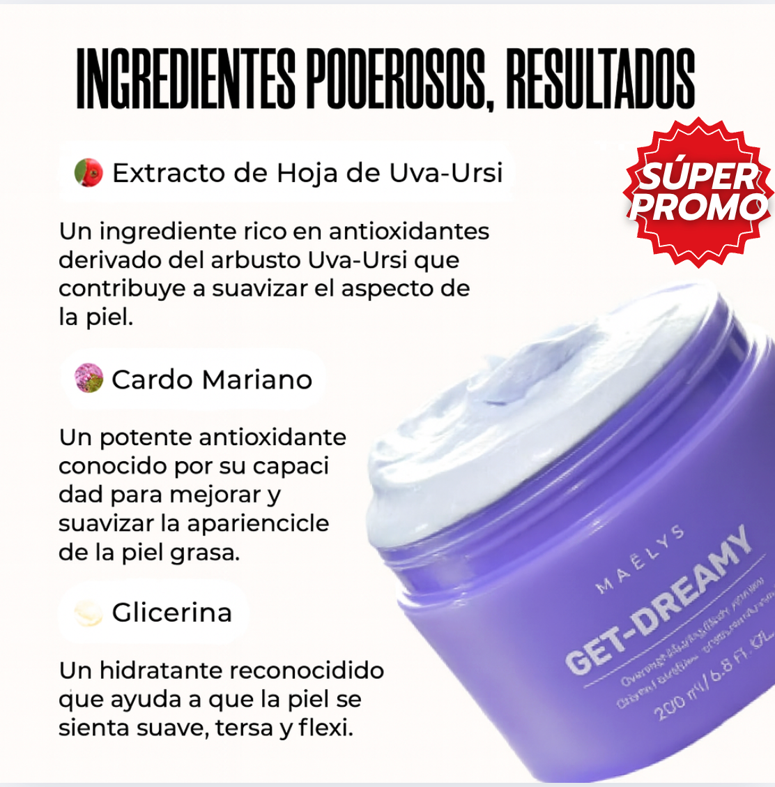 Get Dreamy™: Crema nocturna reafirmante que tonifica y mejora la elasticidad de la piel mientras duermes.