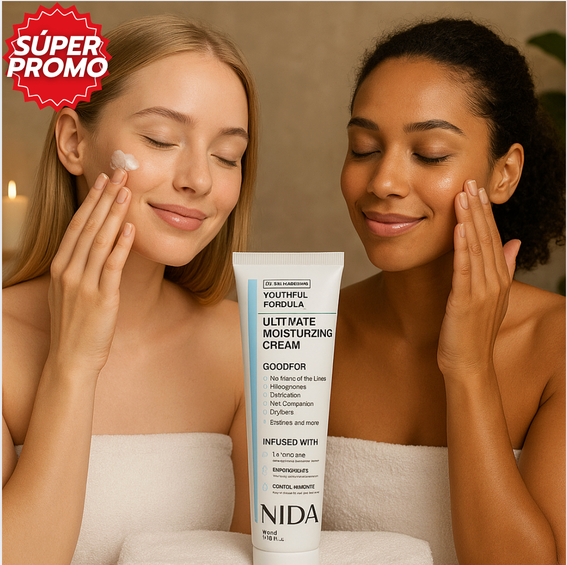 Nida YouthFull™: Crema facial hidratante que mejora la elasticidad y aporta luminosidad saludable.