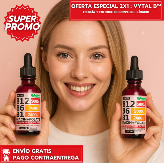 Oferta Especial 2x1 : Vytal B™: Energía y enfoque en complejo B líquido.