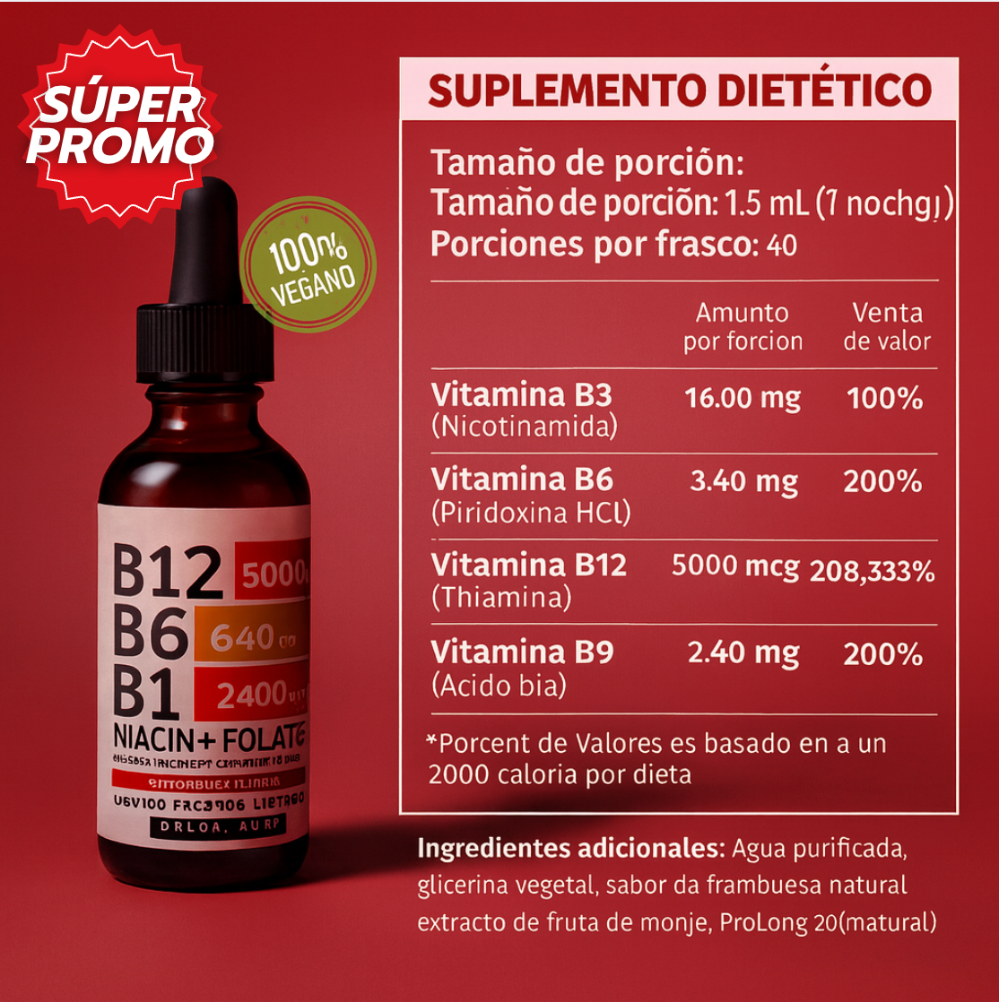 Oferta Especial 2x1 : Vytal B™: Energía y enfoque en complejo B líquido.