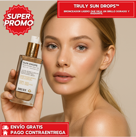 Truly Sun Drops™: Bronceador ligero que deja un brillo dorado y radiante.