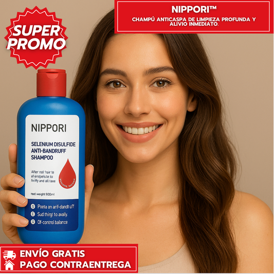 Nippori™: Champú anticaspa de limpieza profunda y alivio inmediato.