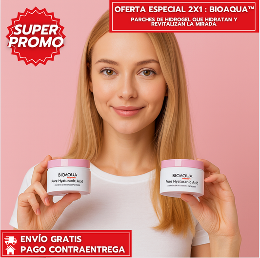 Oferta Especial 2x1 : Bioaqua™ : Parches de hidrogel que hidratan y revitalizan la mirada.