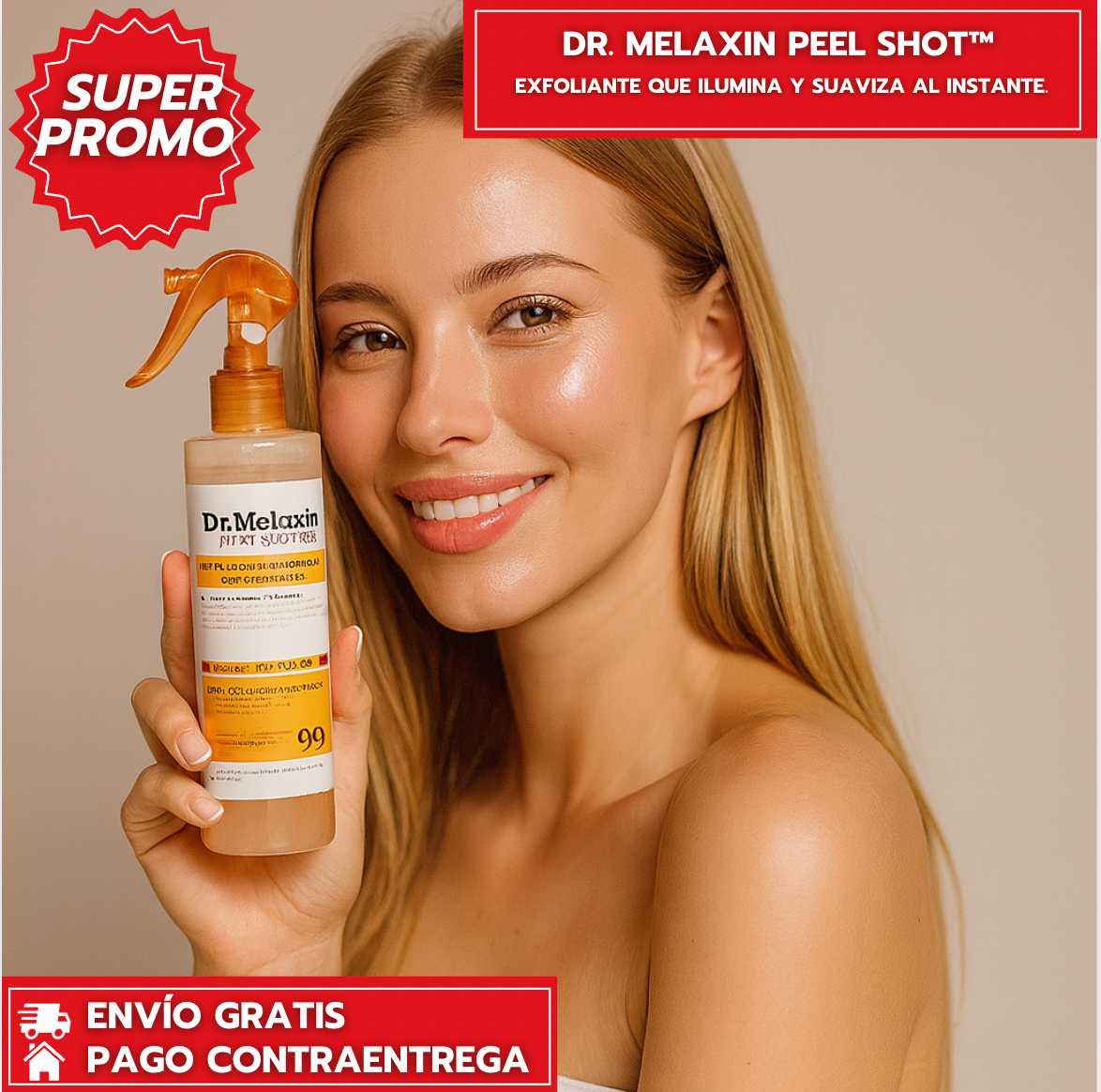 Dr. Melaxin Peel Shot™: Exfoliante que ilumina, Aclara y suaviza al instante.