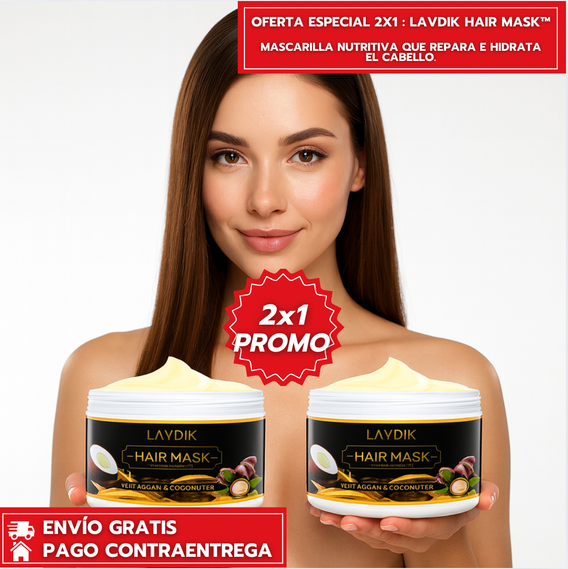 Oferta Especial 2X1 : Lavdik Hair Mask™: Mascarilla nutritiva que repara e hidrata el cabello.