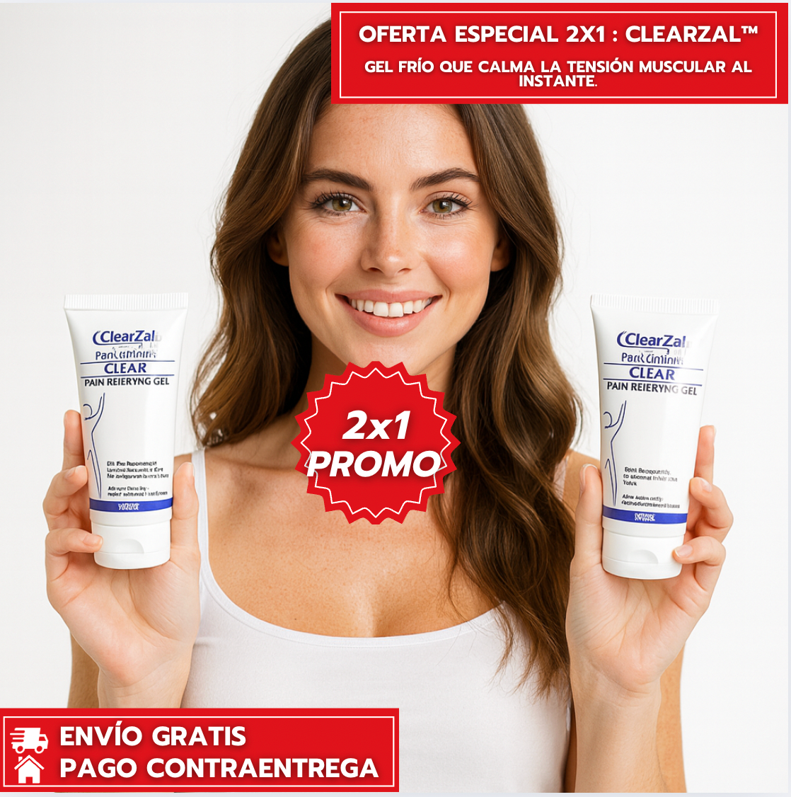 Oferta Especial 2X1 : ClearZal™: Gel frío que calma la tensión muscular al instante.