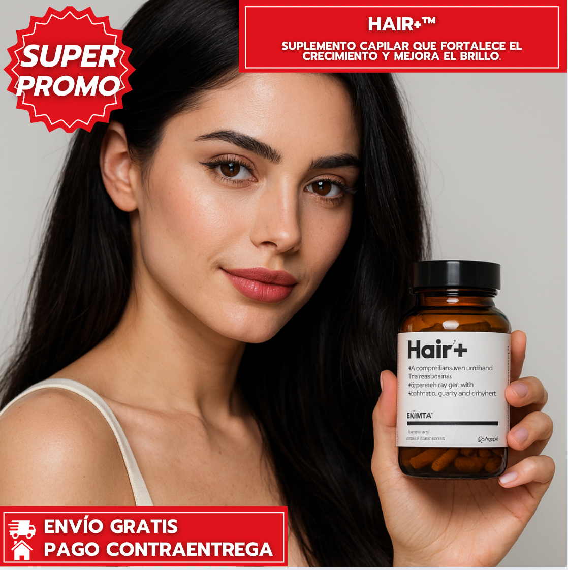 Hair+™ : Suplemento capilar que fortalece el crecimiento y mejora el brillo.