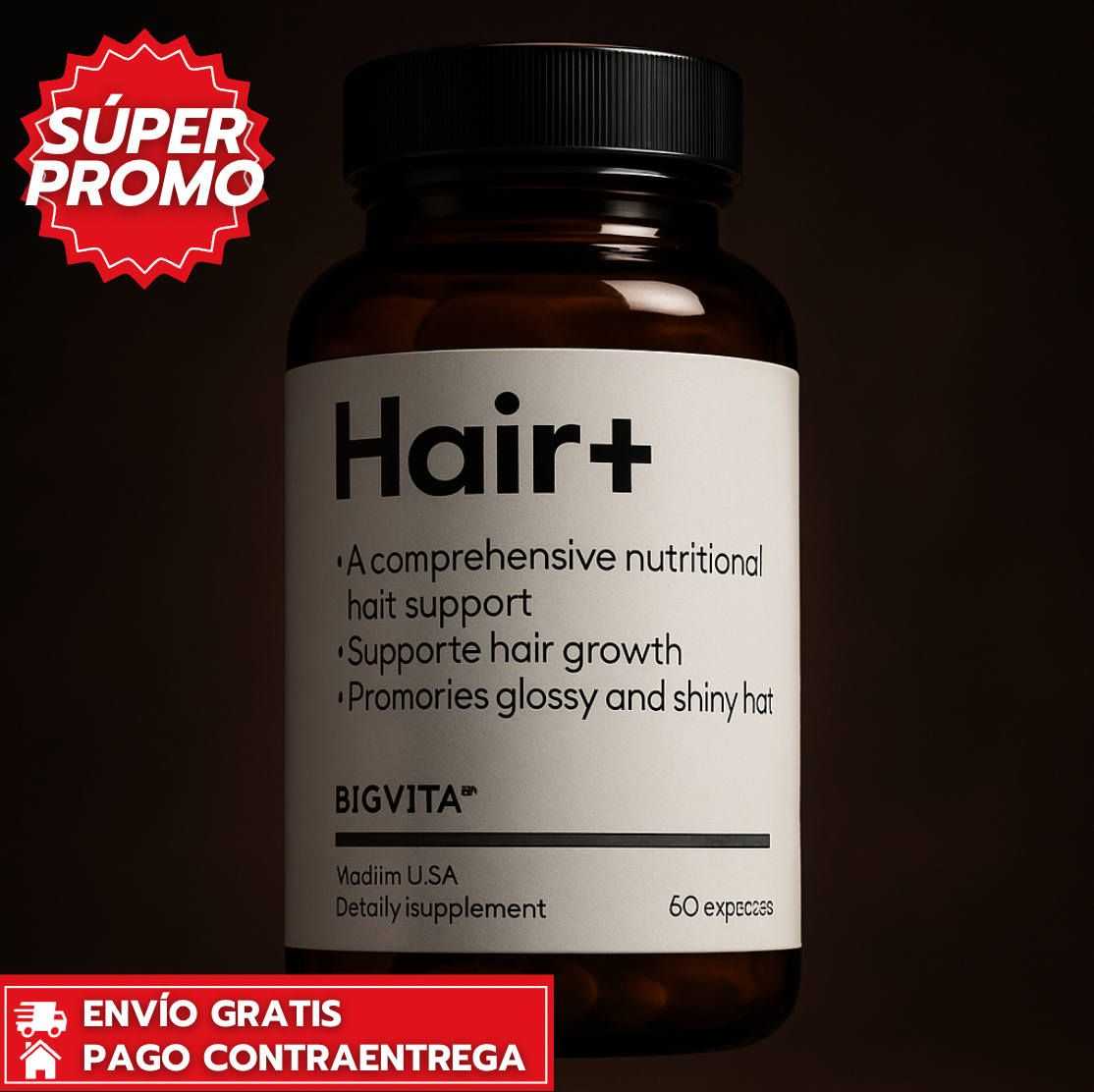Hair+™ : Suplemento capilar que fortalece el crecimiento y mejora el brillo.