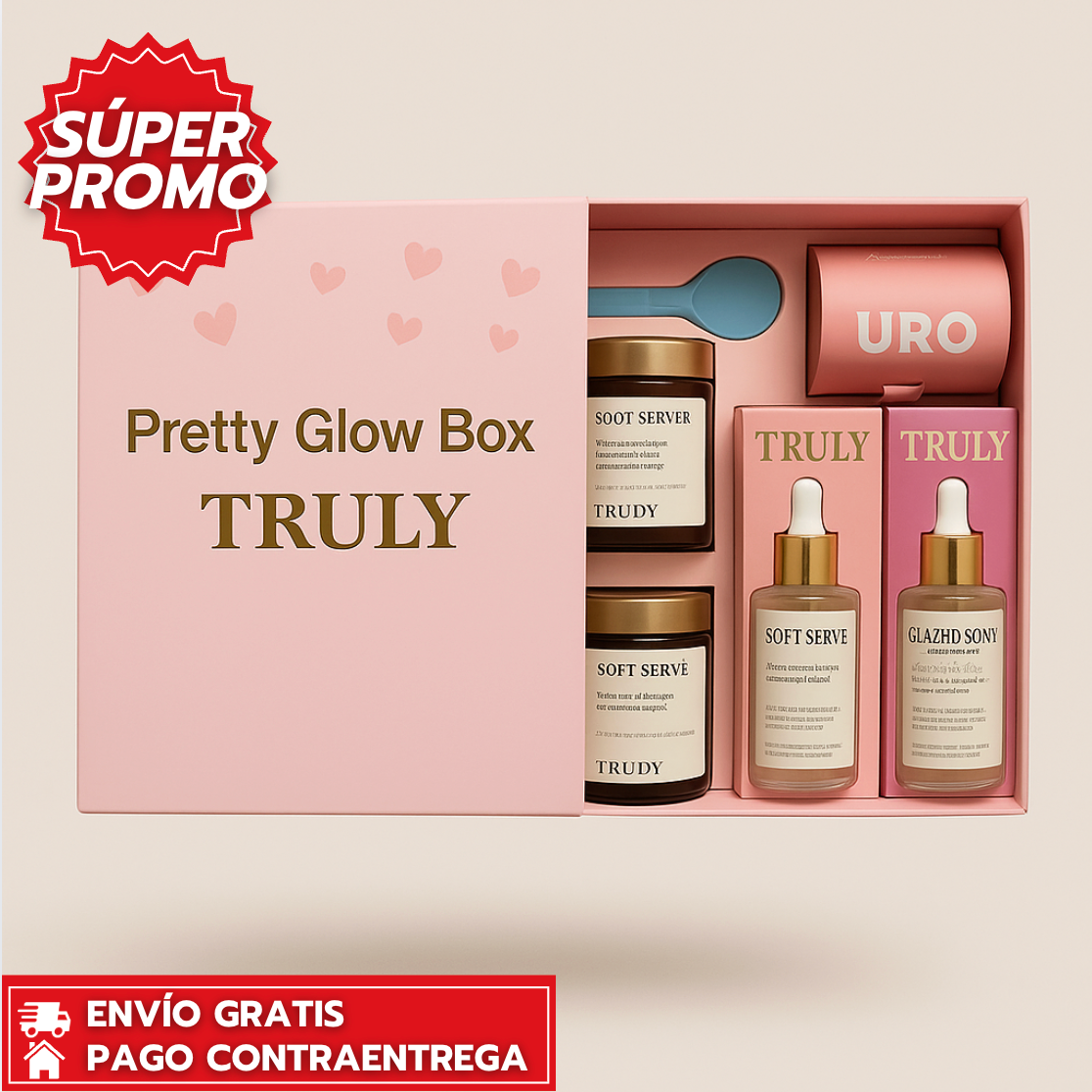 Oferta Especial 6X1: Pretty Glow Box™: Kit de autocuidado con hidratación profunda y glow diario.