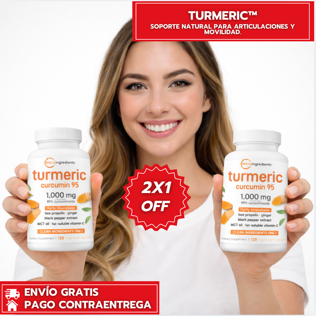 Oferta Especial 2X1: Turmeric™: Soporte natural para articulaciones y movilidad.