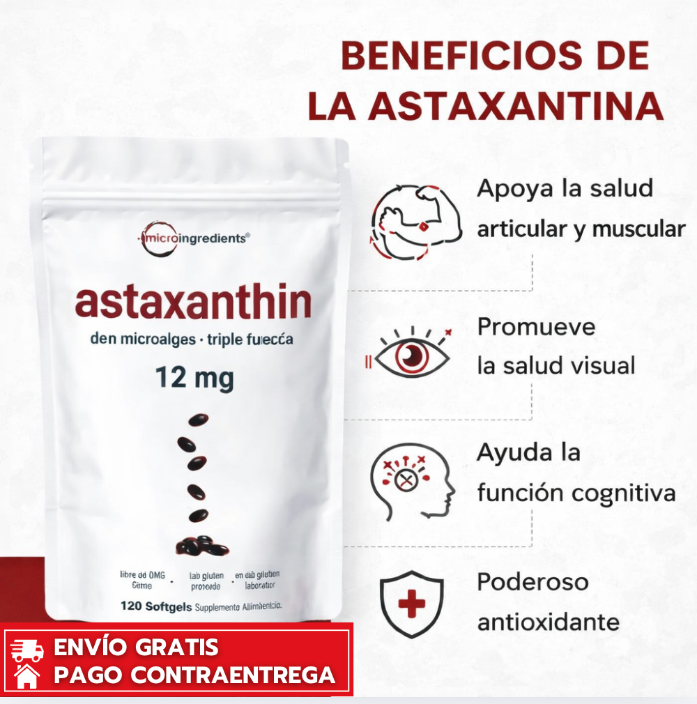 Astaxanthin™: Antioxidante natural que protege y revitaliza tu cuerpo.