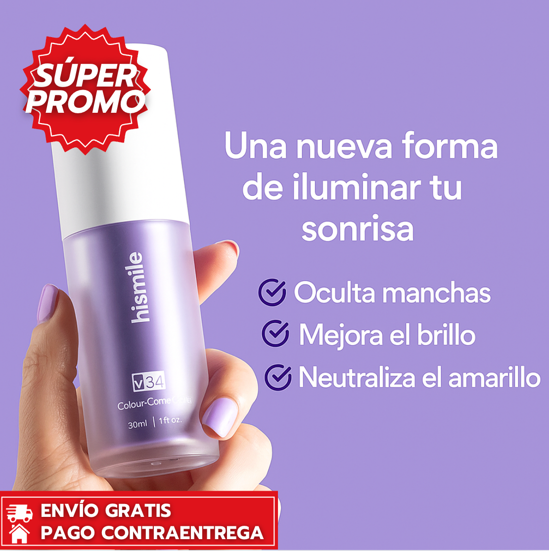 HiSmile™: Blanqueador dental sin peróxido que aclara manchas y devuelve el brillo natural a tu sonrisa.