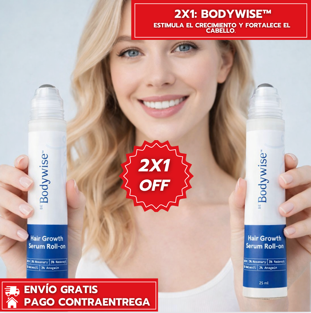 Oferta Especial 2x1: BodyWise™: Estimula el crecimiento y fortalece el cabello.