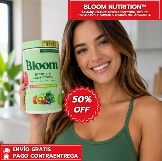 Bloom Nutrition™: Tamaño Grande Mejora digestión, reduce hinchazón y aumenta energía naturalmente.