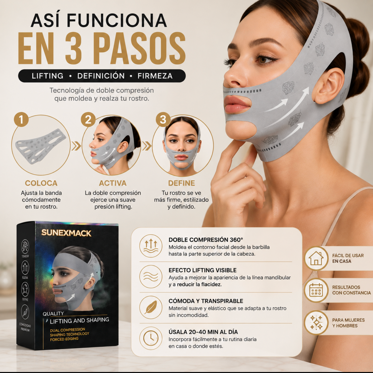SunexMack™: Faja Para Perfilar El rostro