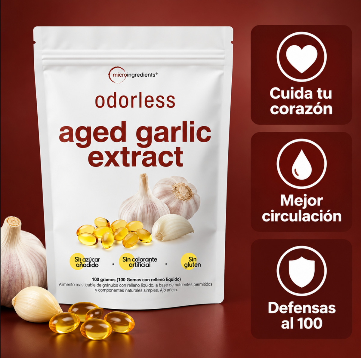 Ajo Añejado 7500 mg sin olor: apoyo diario para tu corazón