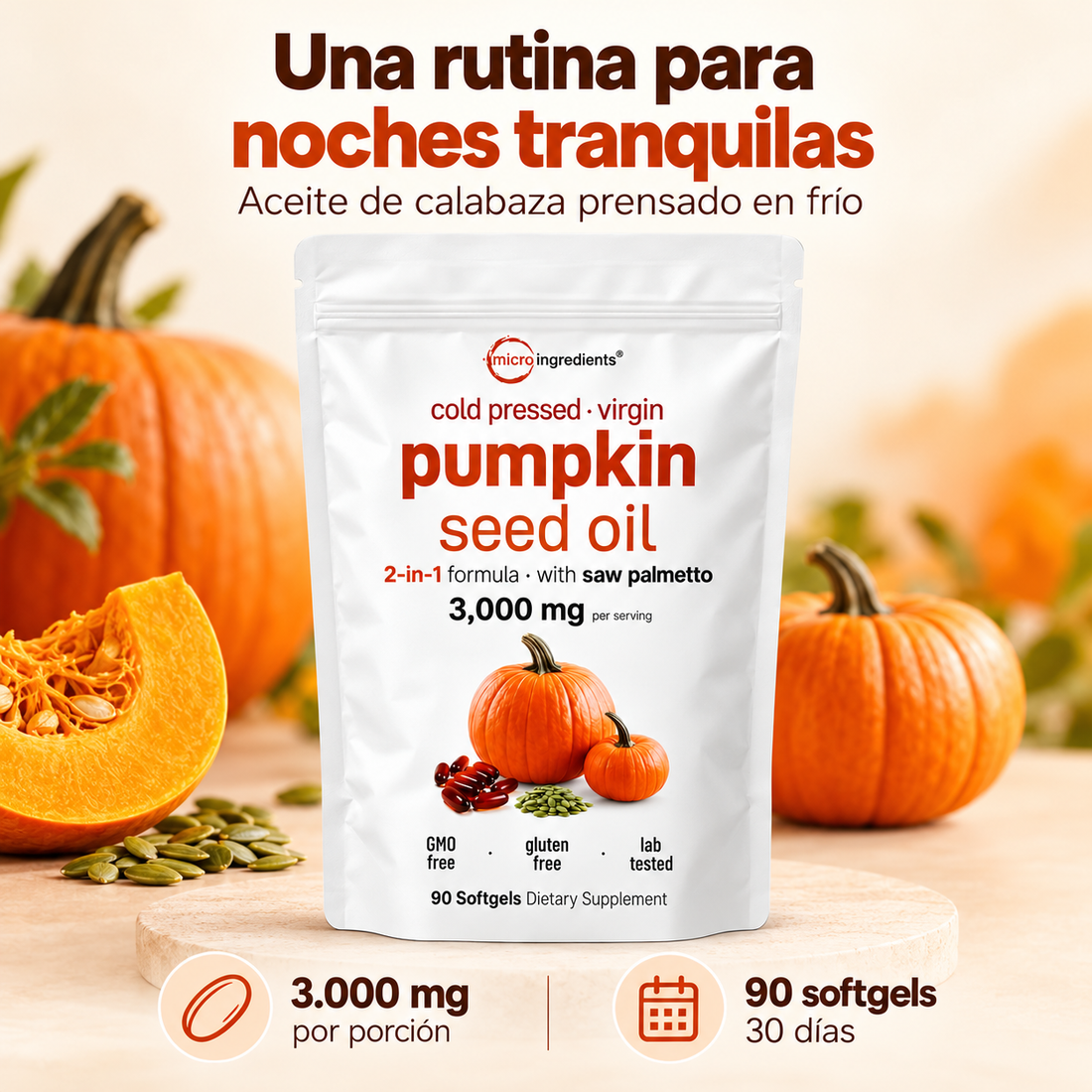 Aceite de Semilla de Calabaza: Apoyo para noches más tranquilas