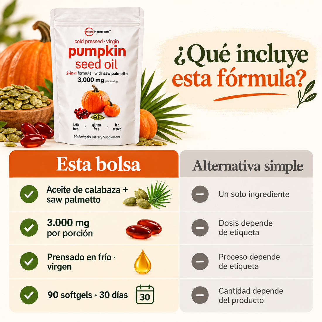 Aceite de Semilla de Calabaza: Apoyo para noches más tranquilas