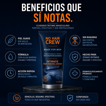 No Hair Crew™: Sin cuchillas, Sin cortes, Sin Pena